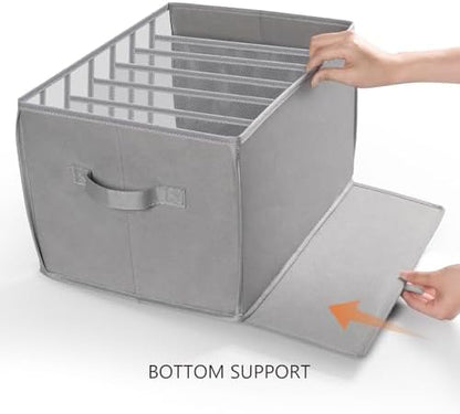 Wardrobe Clothes Organizer Jeans Organizer for Closet, Grey, 6 Pack