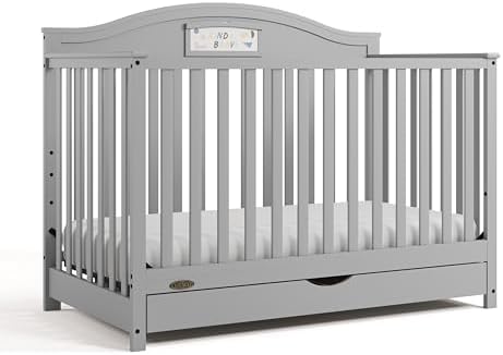 Graco Story Convertible Crib with Drawer and Graco Premium Foam Crib & Toddler Bed Mattress Bundle (Pebble Gray) – GREENGUARD Gold Certified, Nursery Storage Drawer, Converts to Toddler Bed & Daybed