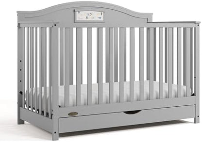 Graco Story Convertible Crib with Drawer and Graco Premium Foam Crib & Toddler Bed Mattress Bundle (Pebble Gray) – GREENGUARD Gold Certified, Nursery Storage Drawer, Converts to Toddler Bed & Daybed