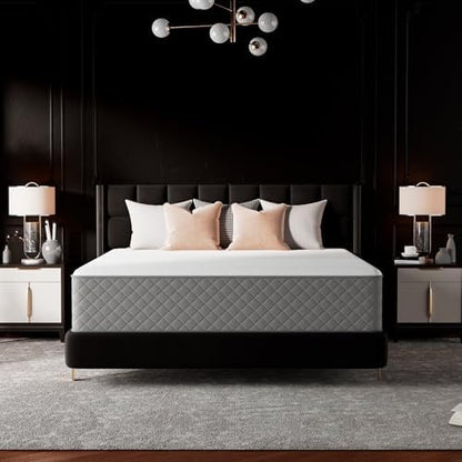 PurrJoys Firm Full Mattress,10 Inch Hybrid Full Mattress in a Box with Gel Memory Foam, Pocket Innerspring, Pressure Relief, Motion Isolation, Non-Fiberglass