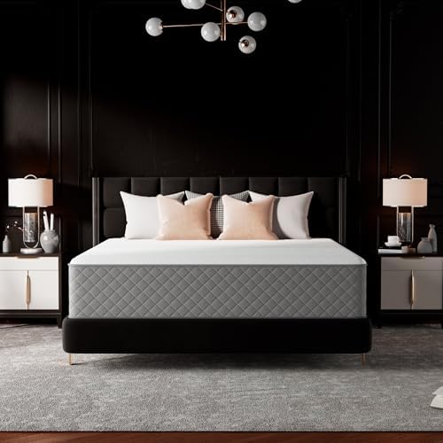 PurrJoys Firm Queen Mattress, 12 Inch Cooling-Gel Memory Foam and Pocket Spring Hybrid Mattress, Queen Bed Mattress in a Box, CertiPUR-US Certified, Firm, Queen Size Mattress