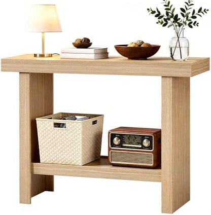 MAHANCRIS Modern Console Table, 39.4" Rectangular Entryway Table, Natural