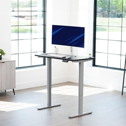 VIVO Electric Standing Desk, Solid 1-Piece 43" x 24" Black Top