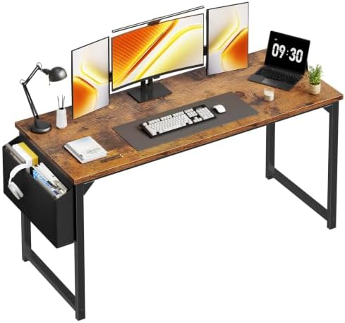 DUMOS 63" Computer Desk Home Office Desk, Gaming Desks, Dark Brown