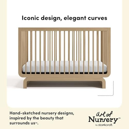 Storkcraft Santorini 5-in-1 Convertible Crib with Guardrail, Driftwood