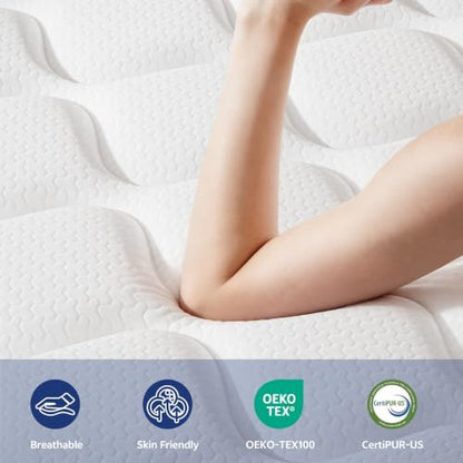 PurrJoys Queen Mattress 12 Inch, Medium Firm Mattress Queen Size