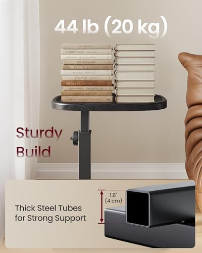 VASAGLE C Side Table Adjustable Height, Couch Sofa End Table, TV Tray