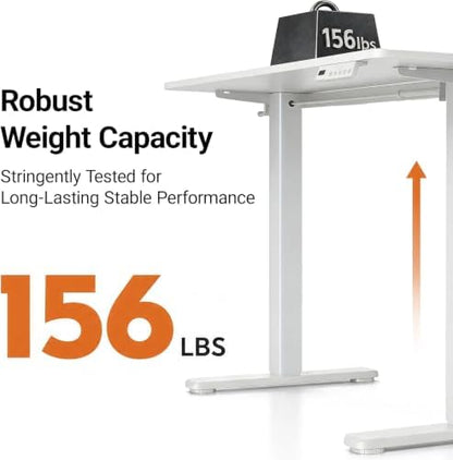 Claiks 32 x 19 Inch Electric Standing Desk White