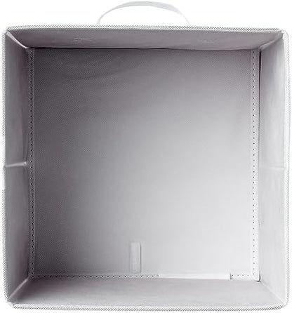 Amazon Basics Collapsible Fabric Storage Cubes Organizer with Handles, Sturdy Storage Bins, White, 10.5-x-10.5-x-11-inch, 6-Pack
