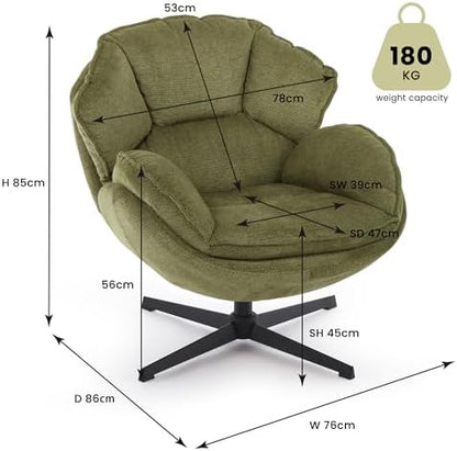 IWMH Swivel Accent Chair Set of 2,Upholstered Lounge Chair for Living Room