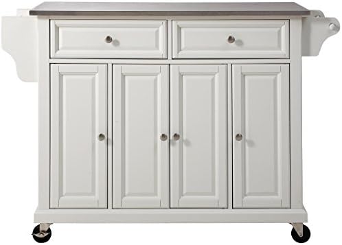 Crosley Furniture Full Size Rolling Kitchen Island, Stainless Top