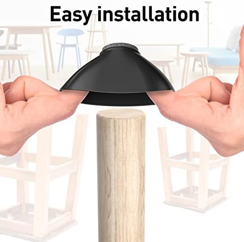 24 Pcs Silicone Furniture Pads for Hardwood Floors,3/4" - 7/8",Black.