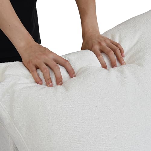 JACH U-Shaped Cloud Couches for Living Room, 6-Seats Modular Convertible Sectional Sofas, Cushion Covers Removable, Comfy Sectional Couch with Chaise Ottomans for Living Room Apartment (White)