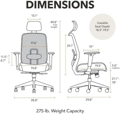 HON Altern Ergonomic Office Chair, Office Desk Computer Chair, Ruby