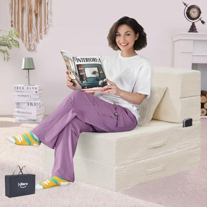 Folding Sofa Bed, Convertible Sleeper Chair Bed, Floor Sofa with Bag