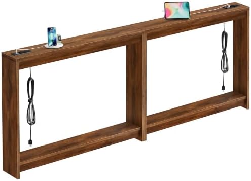 FAVOOSTY 78.8" Sofa Tables Narrow Long Console Behind Counch, Rustic Brown
