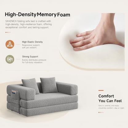 61" 5-in-1 Convertible Modular Boneless Sleeper Sofa Bed