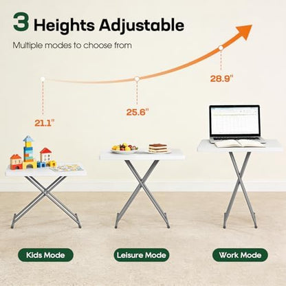 BestOffice | 30" Folding Table | White | Portable Plastic Table