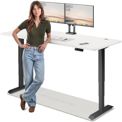 Desktronic HomePro Standing Desk 80x30 — Made in Europe, Ergonomic Sit Stand Home Office Desk, Electric Height Adjustable, Dual Motor, USB & USB-C Charging, Wobble-Free, Touchscreen, 3 Memory Presets
