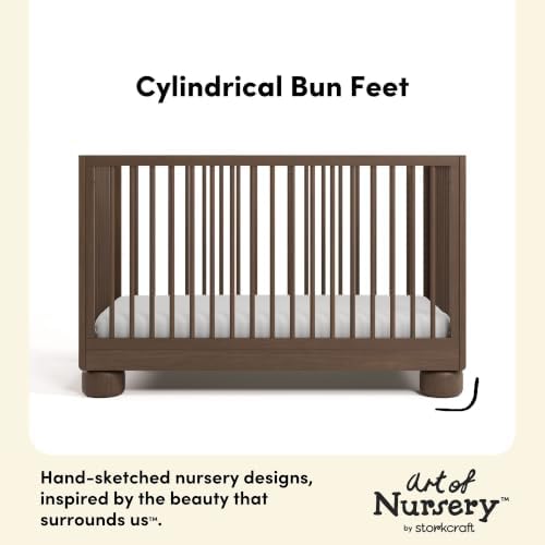 Storkcraft Sorrento 3-in-1 Convertible Crib with Toddler Rail, Hazelnut