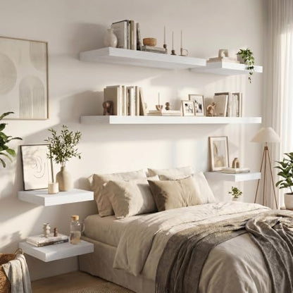 Deep Floating Shelves 60x12” Set of 1, White