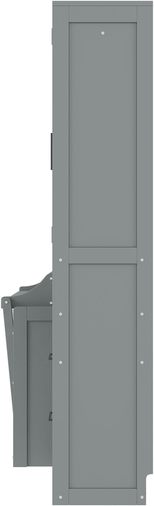 Full Size Murphy Bed with Storage, Wall Bed with Closet and Drawers | Top shelf, side wardrobe and two drawers keep bedding, clothes and daily items organized in a compact cabinet