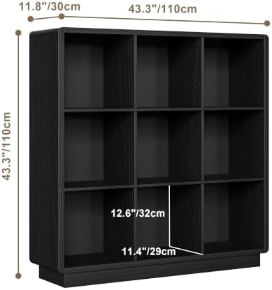 ChooChoo 9 Cube Storage Organizer, Wooden Bookcase with Storage, 43 Inch