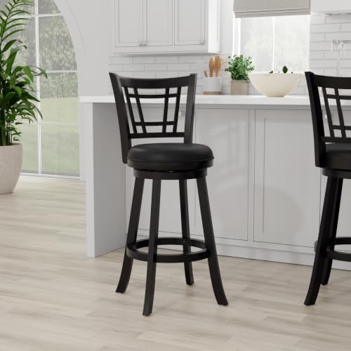 Hillsdale Fairfox 30.5" Wood Swivel Bar Height Stool, Black