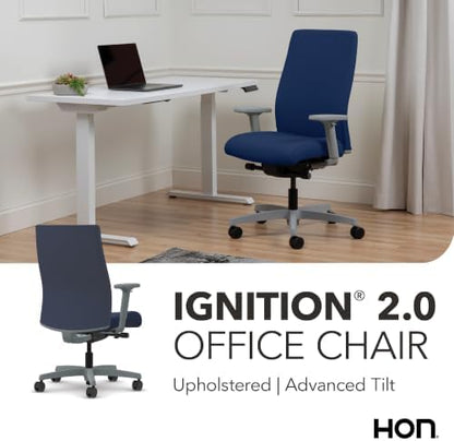 HON Ignition 2.0 Ergonomic Office Chair, Lumbar Support, Desk Chair, Indigo