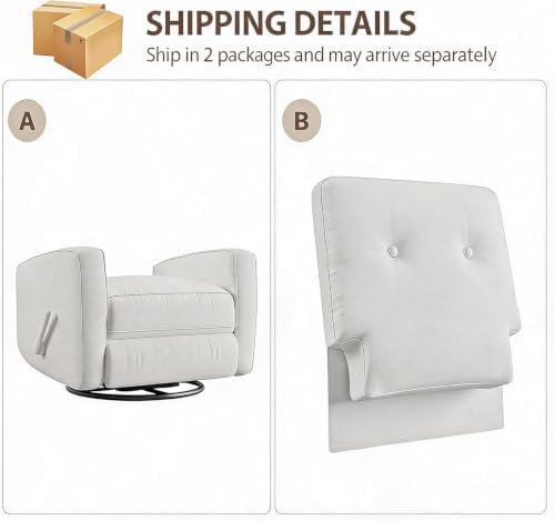 IDEALHOUSE 360° Recliner Chair with Adjustable Backrest & Footrest, Beige
