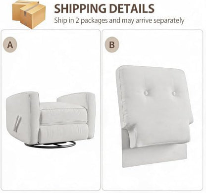 IDEALHOUSE 360° Recliner Chair with Adjustable Backrest & Footrest, Beige