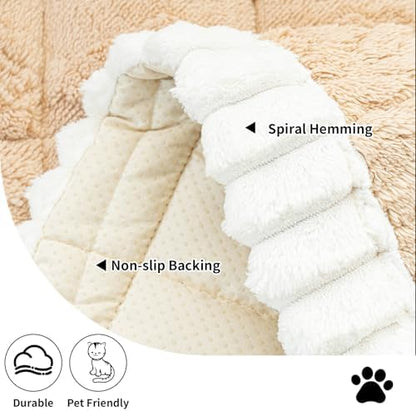 Sofa Pad, Plush Couch Cover Washable for Pet, Non-Slip Warm Couchs Cover, Funny Fuzzy Pet Couch Covers for Sofa, Sofa Slipcovers Furniture Covers for L Shaped(Light tan, 27.5"x 27.5")