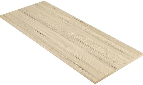 Kaboon Universal Tabletop 45"x20", Solid One-Piece Melamine Table Top, L-Desk Floating Desk DIY, Home and Office, Oak/Grey Tone