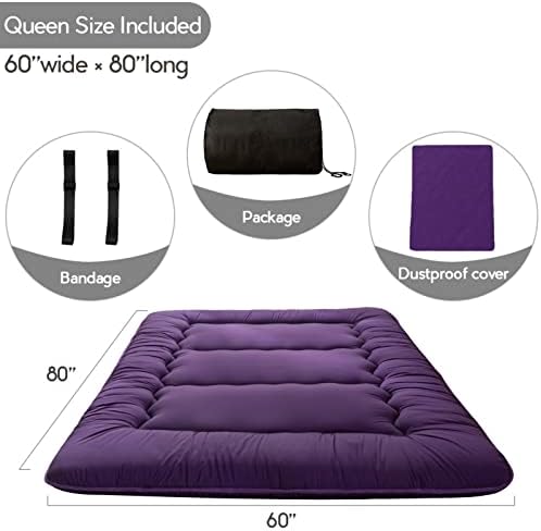 MAXYOYO Japanese Floor Mattress 4" Thick Queen Size Foldable Futon Mattress