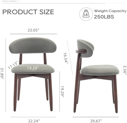 MALOL Dining Chairs Set of 2, Upholstered Wooden Kitchen Chairs, Green