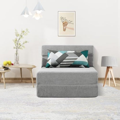 ANONER Folding Sofa Bed Couch Memory Foam Fold Out Chair Bed with Pillow