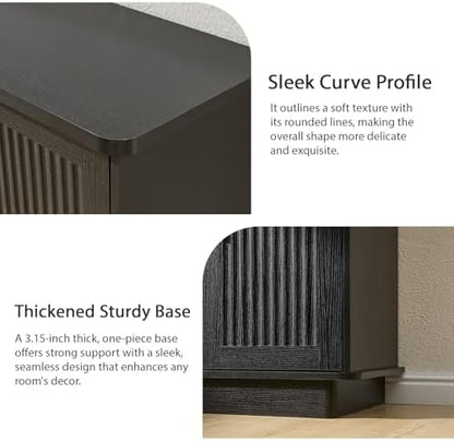 Okvnbjk Modern Sideboard Buffet Cabinet with Storage, Black