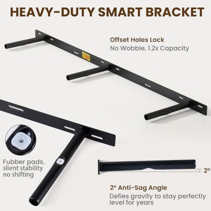 RICHFOCUS 48Inch Rounded Edge Floating Shelves 1 Pack, Black