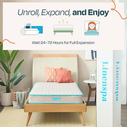 Linenspa 6 Inch Innerspring Mattress, Firm, Bonnell Coil, Twin XL Size