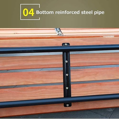Garden Bench Outdoor Patio Park Bench Front Porch Furniture Terrace Bench Leisure Backrest Chair(150CM)