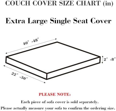 Sofa Covers Couch Covers for Sofa Pet Friendly Couch Cushion Covers Universal Sofa Covers Washable Stretch Slipcovers for Sectional Sofa (Texture Ivory White,Extra Large Single Seat Cover)