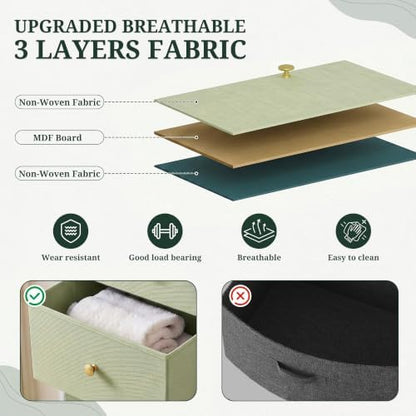 4 Drawer Dresser for Bedroom, Fabric Storage Drawer Unit