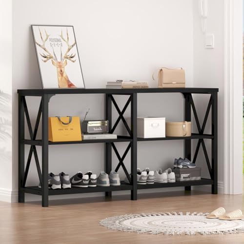 LVB Black Sofa Table for Entryway, Behind Couch Table, 55 Inch