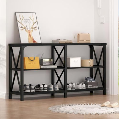 LVB Black Sofa Table for Entryway, Behind Couch Table, 55 Inch