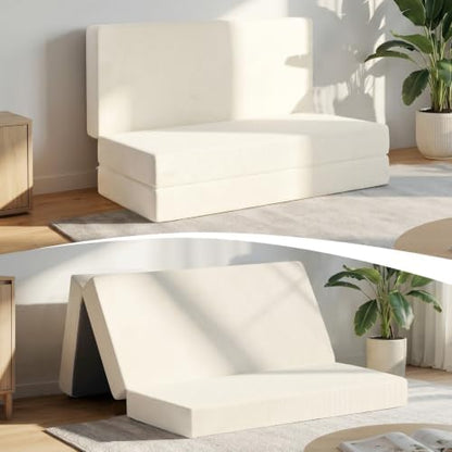 JUIKURY Cool & Breathable Chenille 6 Inch Memory Foam Foldable Futon Sofa Bed with Handles & Non-Slip Bottom, Covertible Sofa Bed for Guest, Camping, Dorm