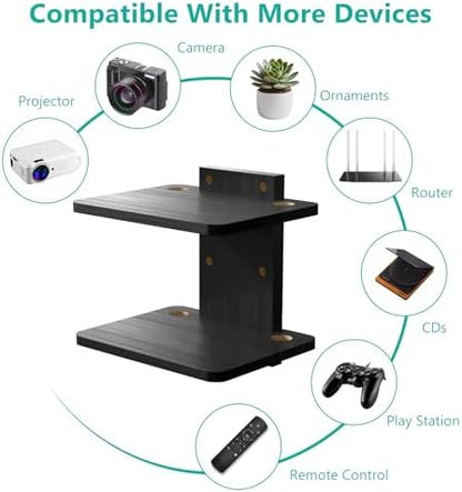 WALI 2 Tier Floating TV Wall Shelf for Projector, DVD Player