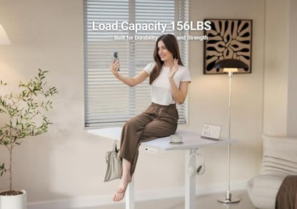 YDN 32 x 19 Inch White Electric Standing Desk