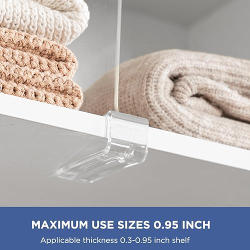 HBlife 12 Inches Tall [Extra Tall Version] Clear Shelf Dividers, 12 Pack Purse Organizer for Closet Perfect for Sweater, Shirts, Handbags, Acrylic Adjustable Bookshelf for Organization