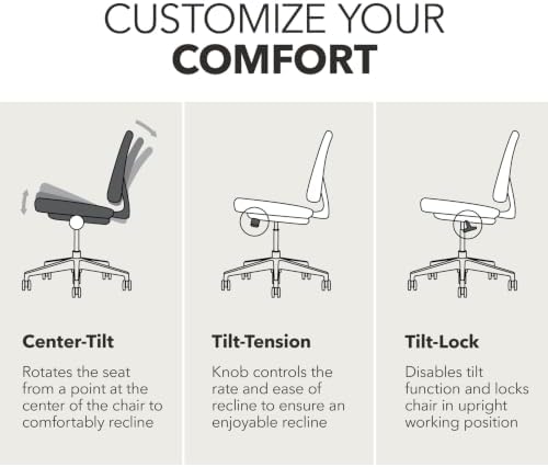 HON Volt Ergonomic Office Chair, Armless, Office Desk Computer Chair, Black