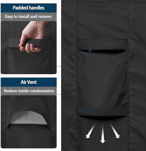 Easy-Going Rectangle Patio Furniture Cover Waterproof Outdoor Dining Table and Chair Cover Anti-UV Outside Sectional Sofa Set Covers (126"L x 63"W x 28"H, Black)